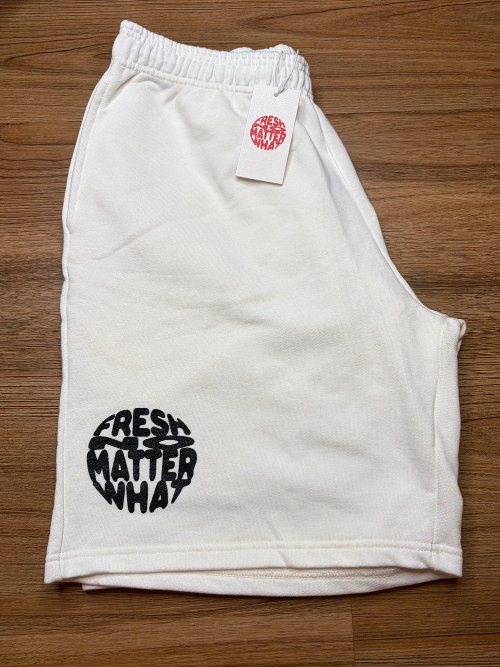 Fresh No Matter What Mens White Cotton Sweat Shorts Size XL NWT